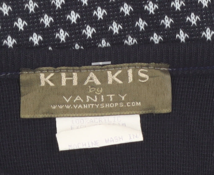 Khakis by Vanity Women's Black Fair Isle Knit Pullover Jumper Size S