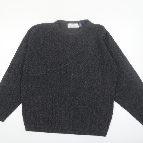 Bill Blass Mens Grey Knit Cotton Pullover Jumper Size L