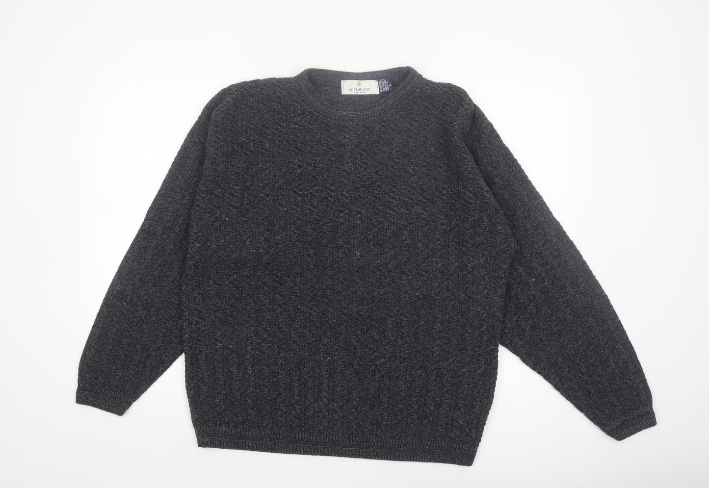Bill Blass Mens Grey Knit Cotton Pullover Jumper Size L