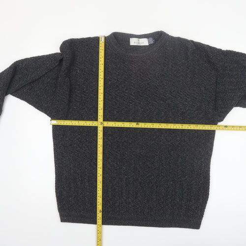 Bill Blass Mens Grey Knit Cotton Pullover Jumper Size L