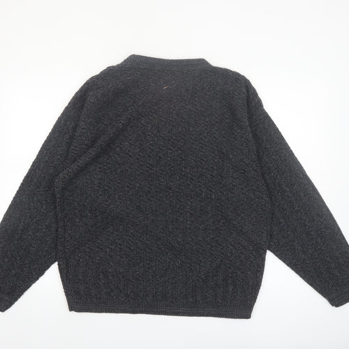 Bill Blass Mens Grey Knit Cotton Pullover Jumper Size L