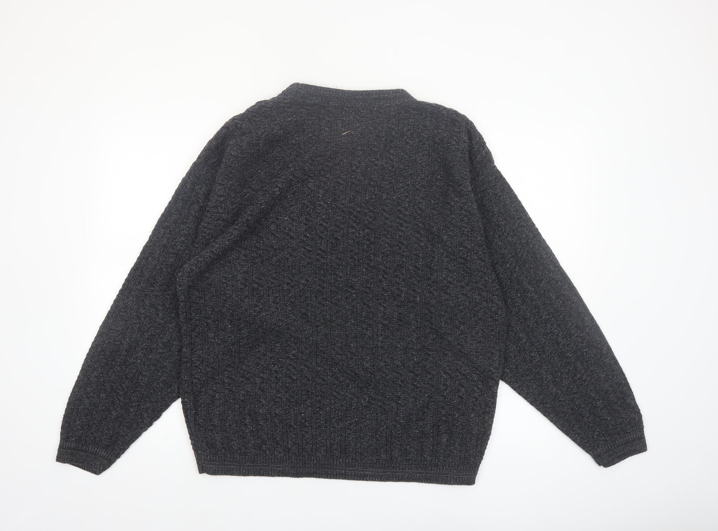 Bill Blass Mens Grey Knit Cotton Pullover Jumper Size L