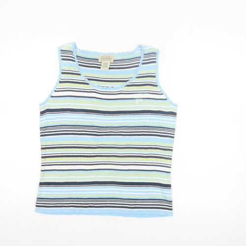 St. John's Bay Women's Multicoloured Striped Cotton Tank Top Size M