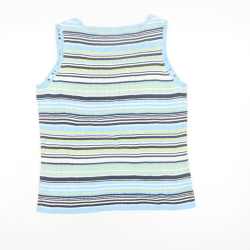 St. John's Bay Women's Multicoloured Striped Cotton Tank Top Size M