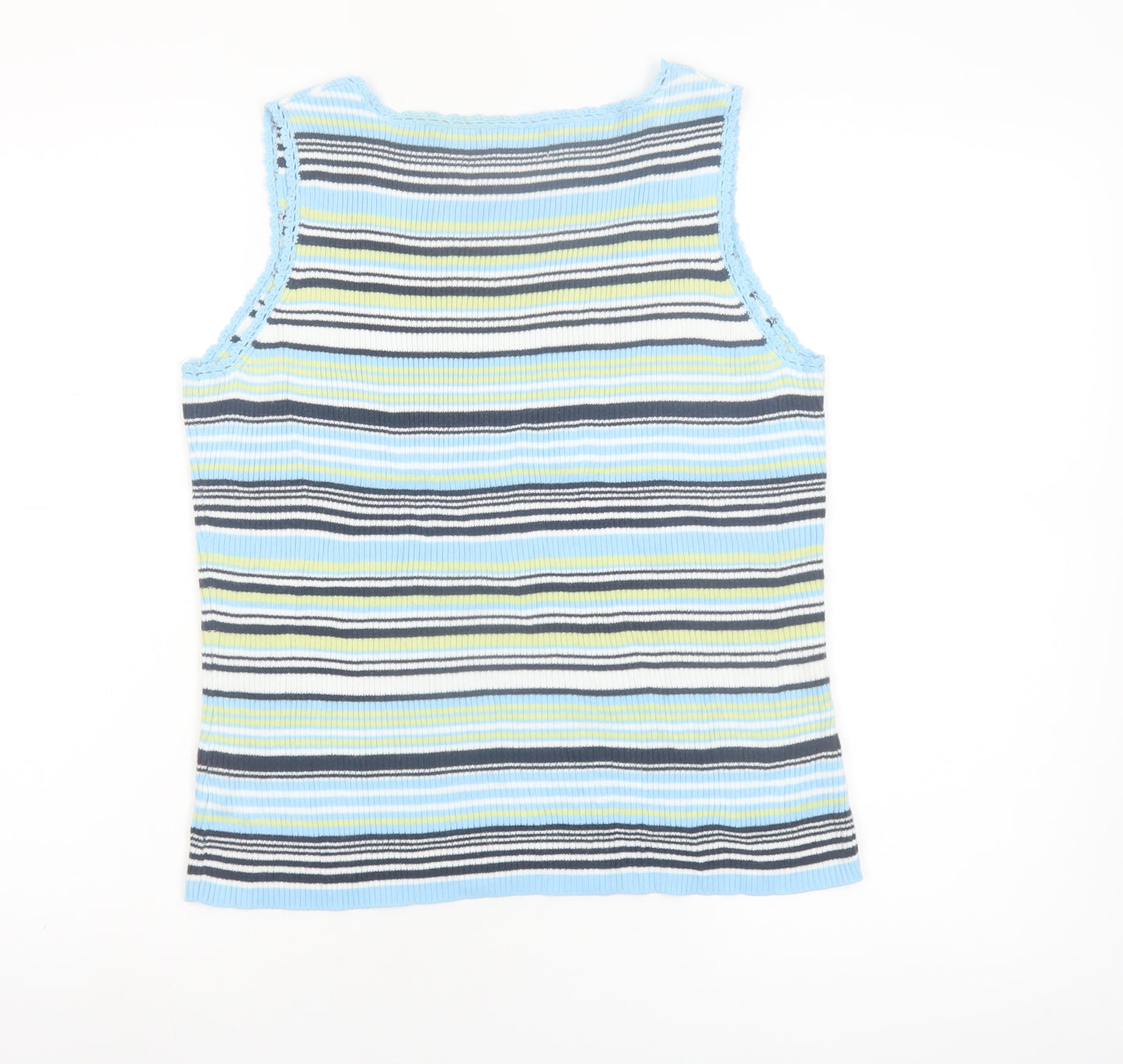St. John's Bay Women's Multicoloured Striped Cotton Tank Top Size M