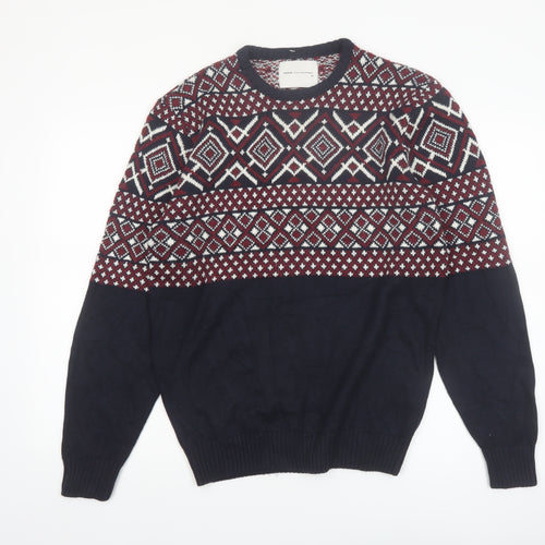 House Men's Multicoloured Fair Isle Knit Pullover Jumper M