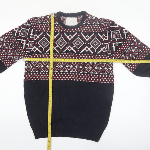 House Men's Multicoloured Fair Isle Knit Pullover Jumper M