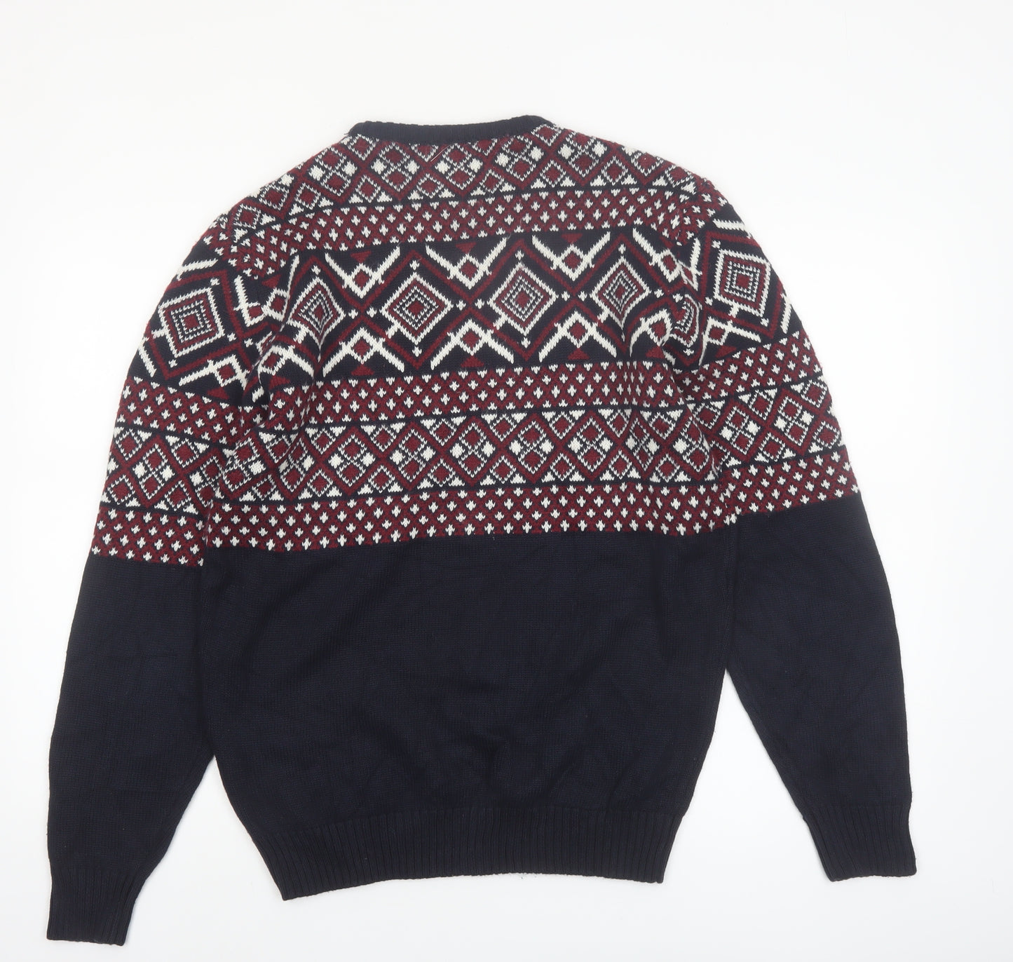 House Men's Multicoloured Fair Isle Knit Pullover Jumper M