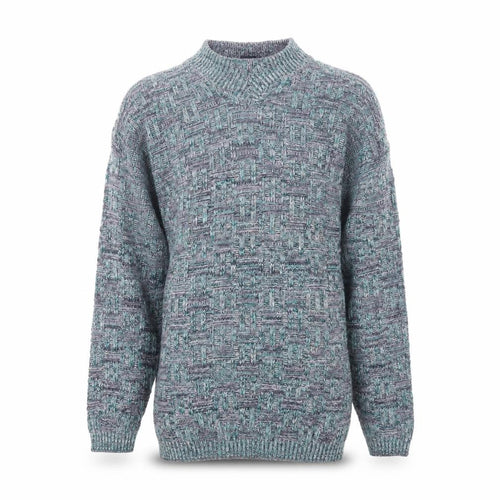 Green Mountain Men's Multicoloured XL Chunky Knit Retro Jumper