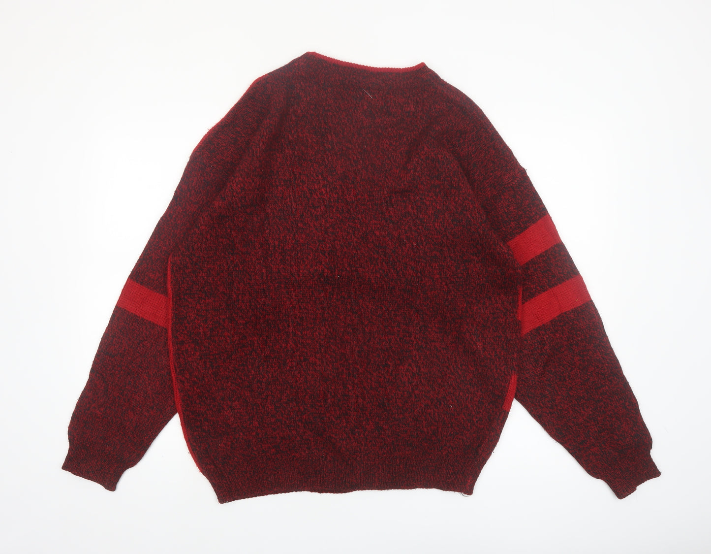 Bugle Boy Men's Red Striped Acrylic Pullover Jumper M Vintage
