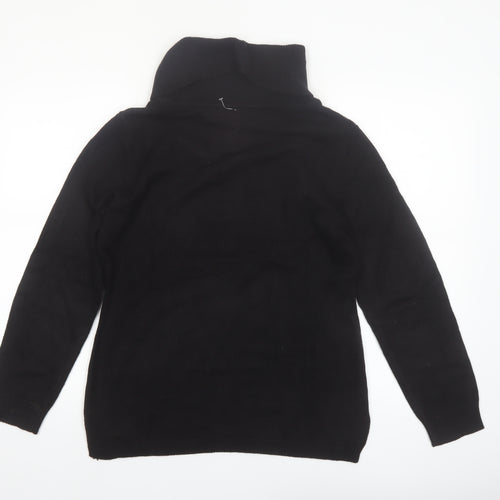 Karen Scott Women's Black Argyle Roll Neck Acrylic Jumper Size S