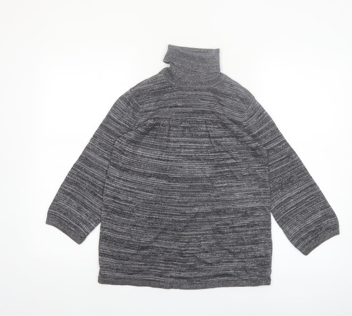 Style & Co Women’s Grey Roll Neck Petite Knit Jumper Size S