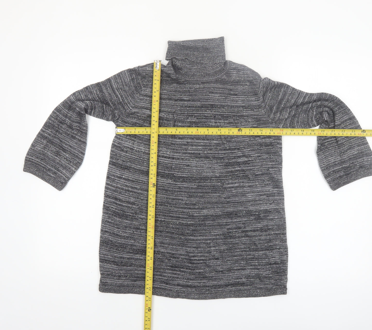 Style & Co Women’s Grey Roll Neck Petite Knit Jumper Size S