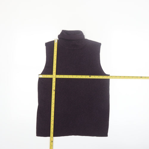 Casual Corner Women's Purple Silk Blend Sleeveless Roll Neck Top Size L