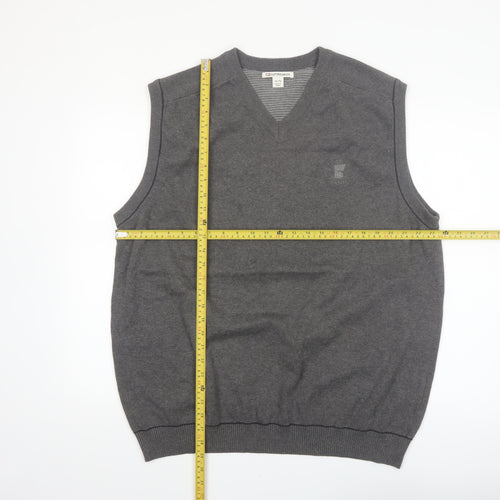 Cutter & Buck Men's Grey Cotton V-Neck Golf Vest Jumper XL