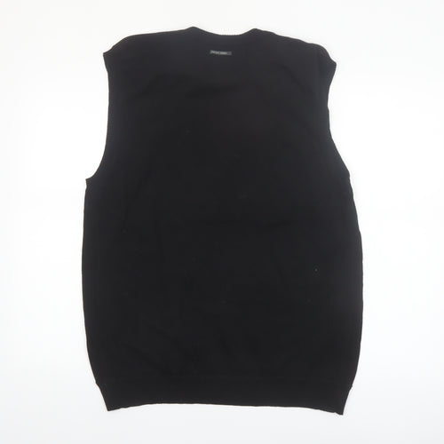 Point Zero Men’s Black Argyle Cotton Sleeveless V-Neck Vest Size L