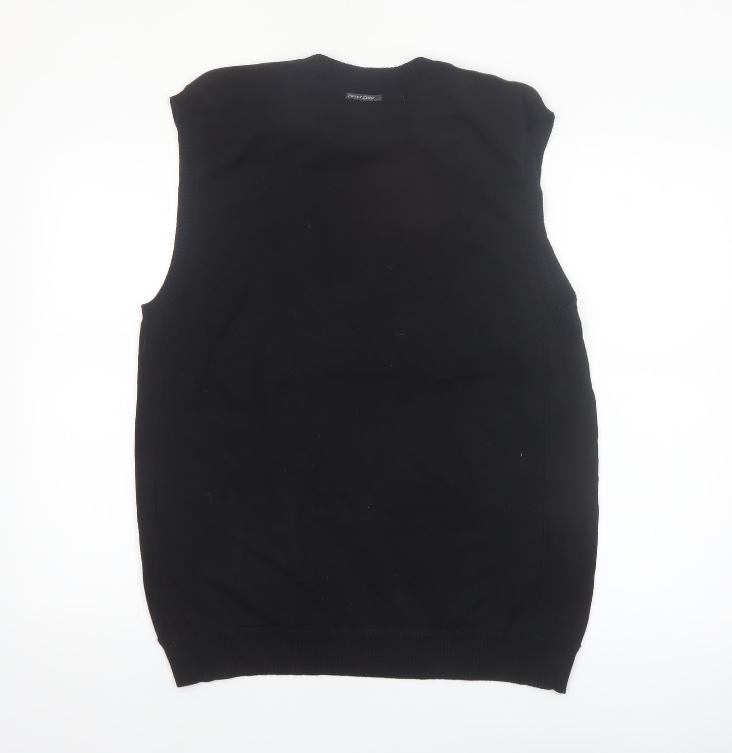 Point Zero Men’s Black Argyle Cotton Sleeveless V-Neck Vest Size L