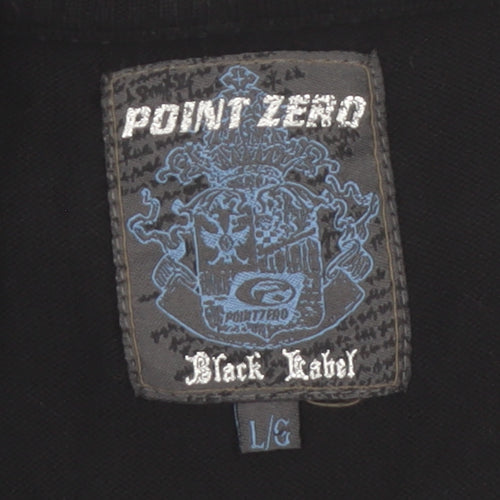 Point Zero Men’s Black Argyle Cotton Sleeveless V-Neck Vest Size L