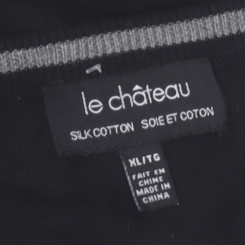 Le Château Men's Black Argyle Sleeveless Vest Jumper XL Silk Cotton