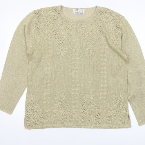 Style de Paris Women's Beige Knit Pullover Jumper Size M