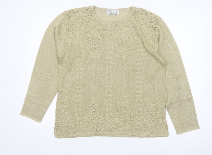 Style de Paris Women's Beige Knit Pullover Jumper Size M