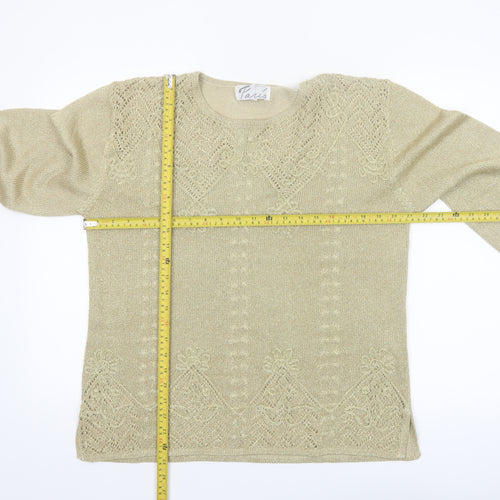 Style de Paris Women's Beige Knit Pullover Jumper Size M