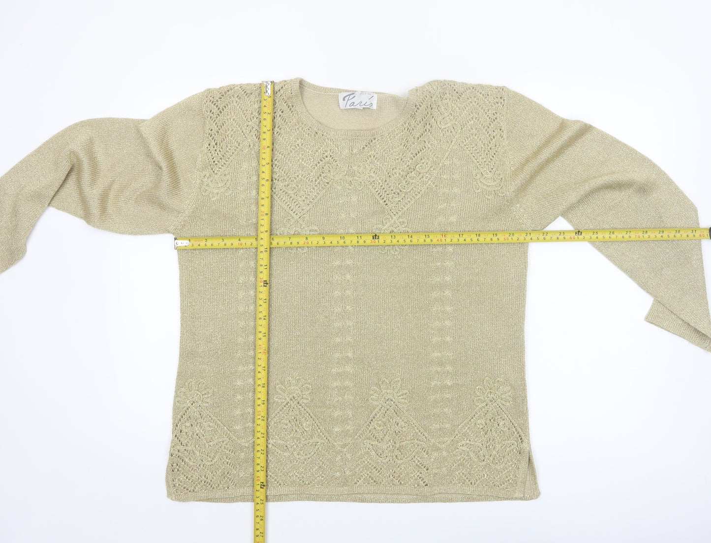 Style de Paris Women's Beige Knit Pullover Jumper Size M