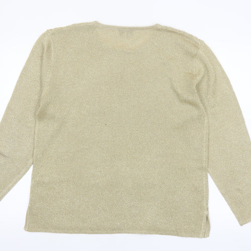 Style de Paris Women's Beige Knit Pullover Jumper Size M