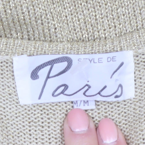 Style de Paris Women's Beige Knit Pullover Jumper Size M