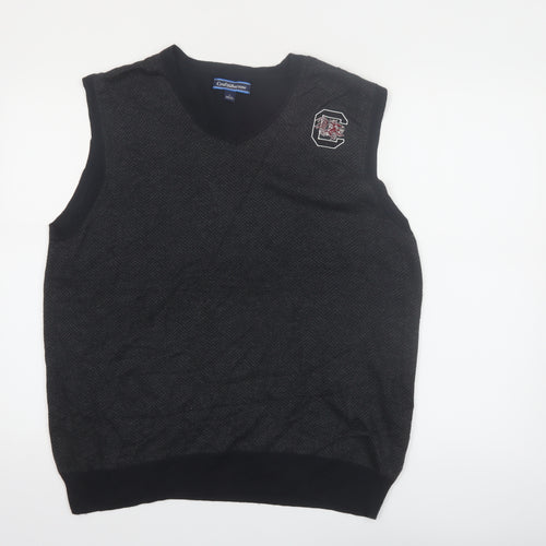 Croft & Barrow Men's Black Herringbone V-Neck Knit Vest Size L