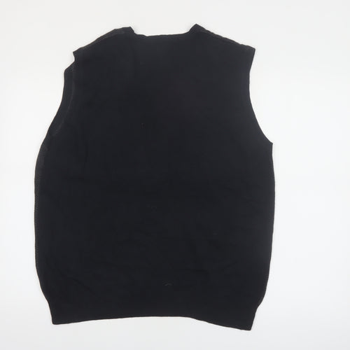 Croft & Barrow Men's Black Herringbone V-Neck Knit Vest Size L