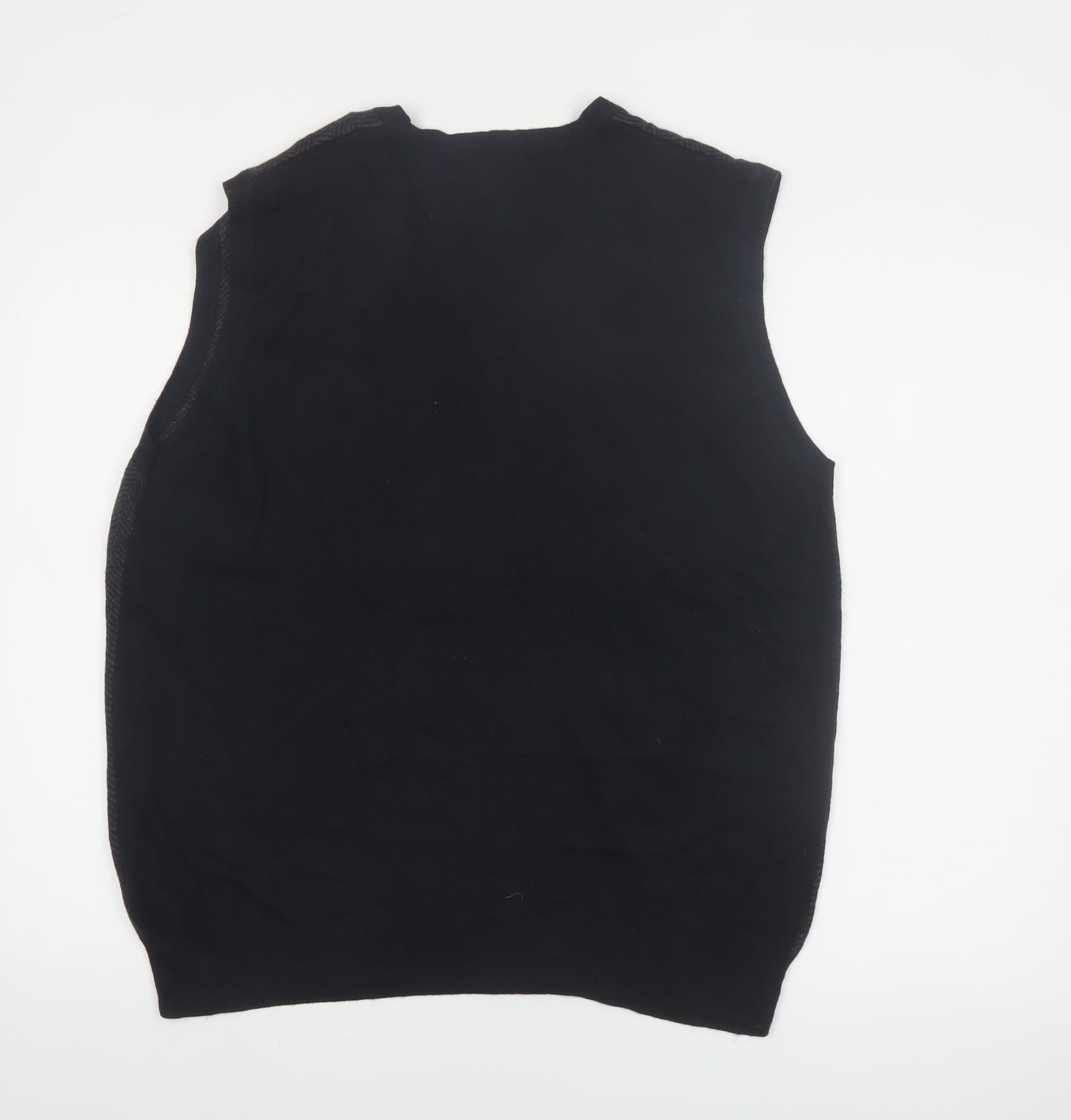 Croft & Barrow Men's Black Herringbone V-Neck Knit Vest Size L