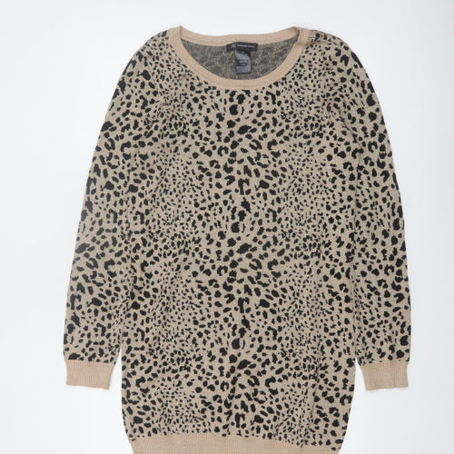 INC International Concepts Women's Beige Leopard Pullover Jumper L
