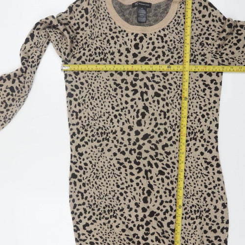 INC International Concepts Women's Beige Leopard Pullover Jumper L
