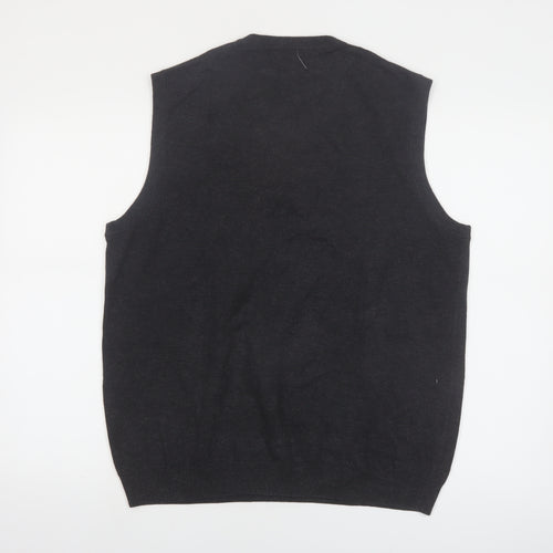A|X|IST Men's Grey Argyle Sleeveless V-Neck Knit Vest L