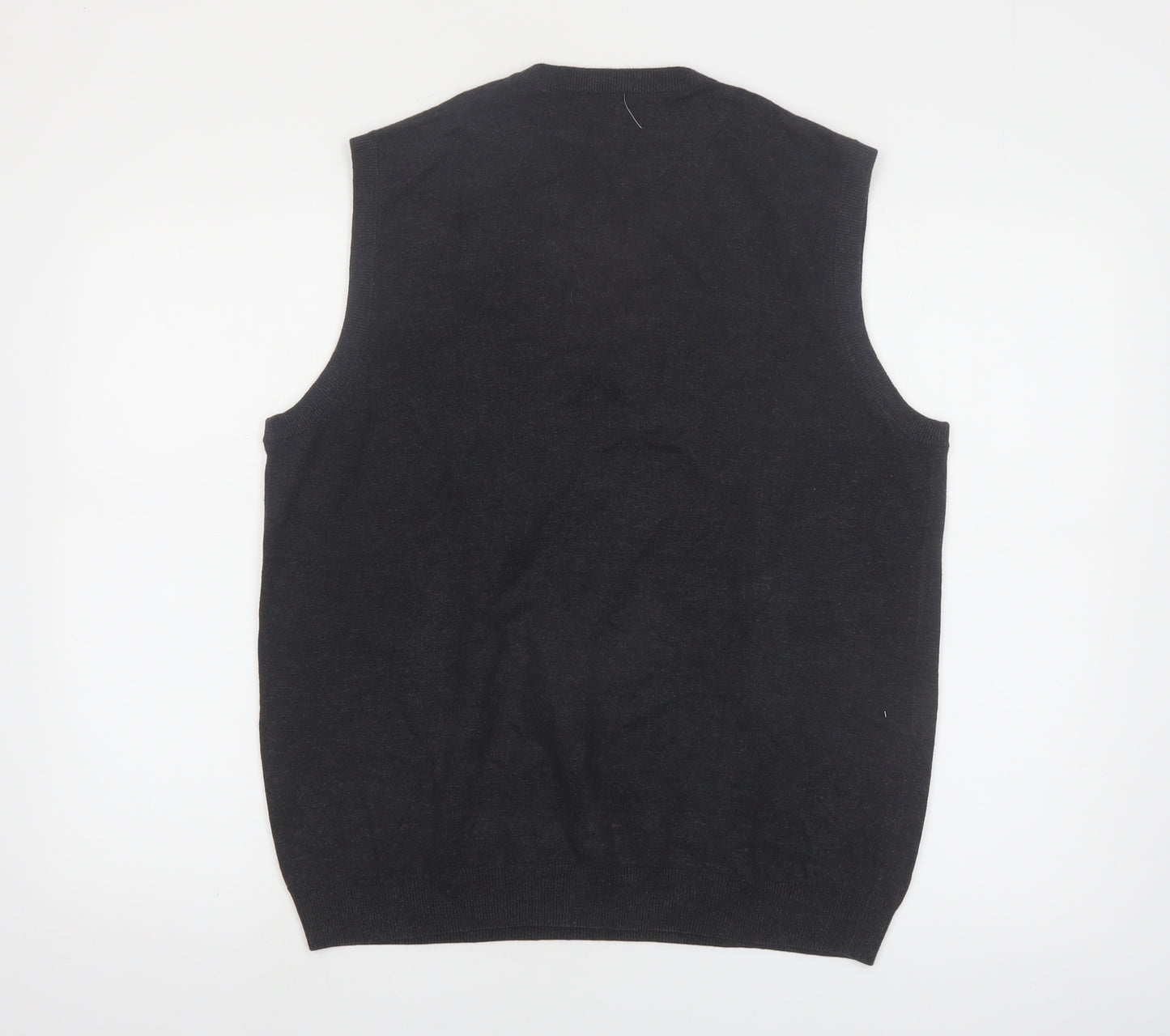 A|X|IST Men's Grey Argyle Sleeveless V-Neck Knit Vest L