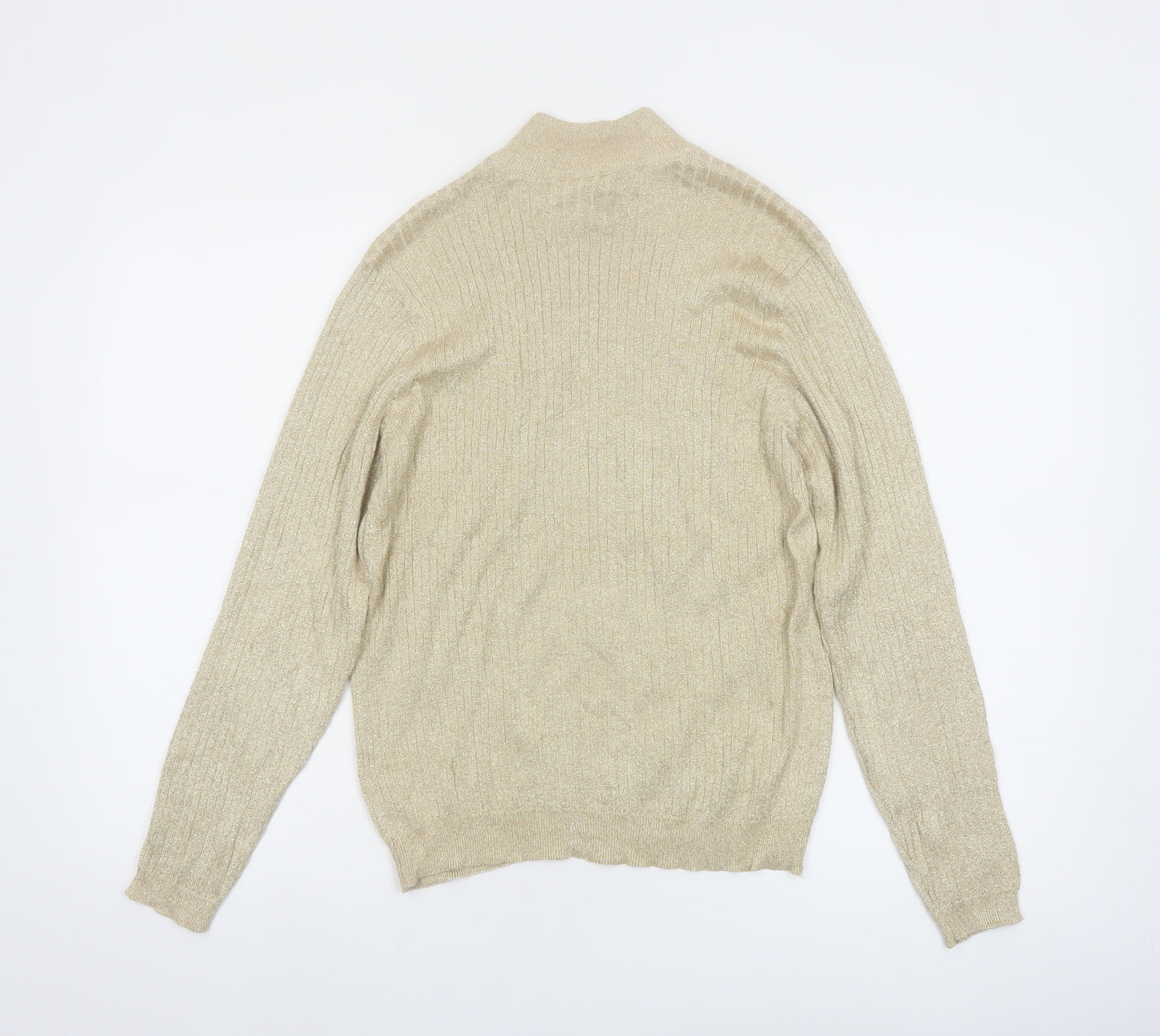 Talbots Womens Beige Mock Neck Long Sleeve Pullover Jumper M