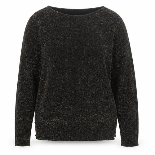 Michael Kors Women's Black Glitter Knit Boat Neck Jumper Size S