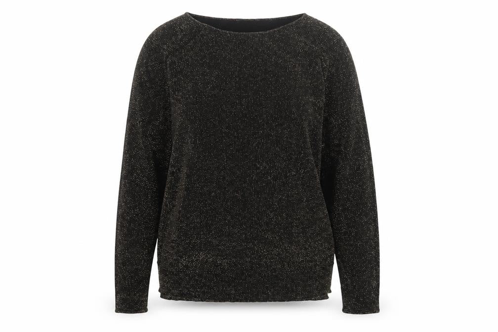 Michael Kors Women's Black Glitter Knit Boat Neck Jumper Size S