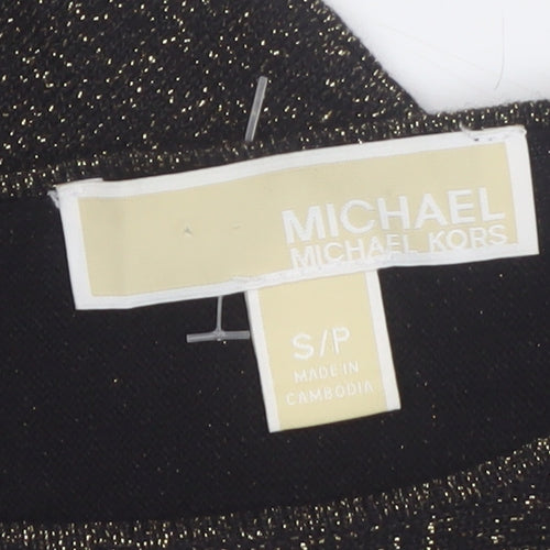 Michael Kors Women's Black Glitter Knit Boat Neck Jumper Size S