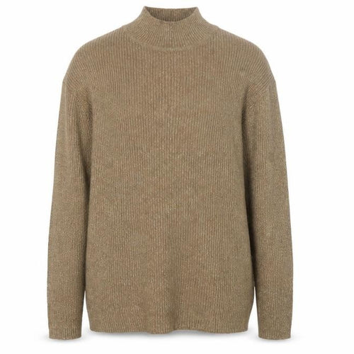 Valerie Stevens Women’s Beige Mock Neck Silk Blend Jumper L