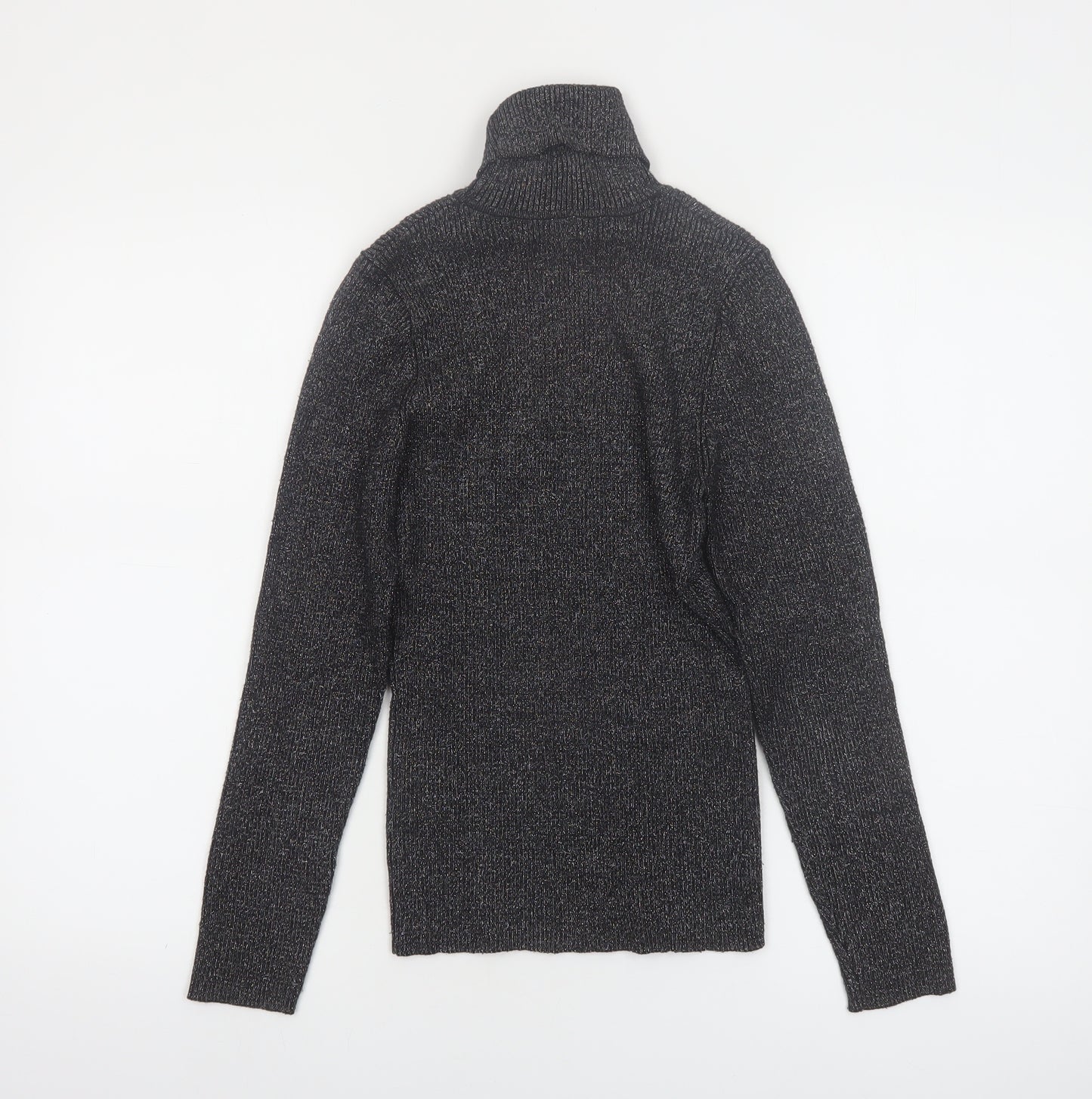 Amisu Women Black Roll Neck Long Sleeve Jumper Size S