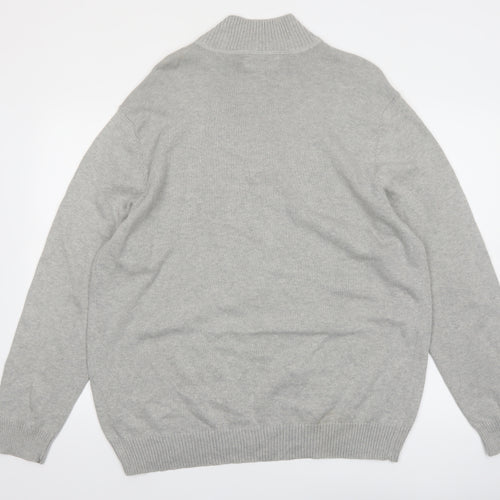 Sun River Men’s Grey XL 1/2 Zip Cotton Striped Jumper