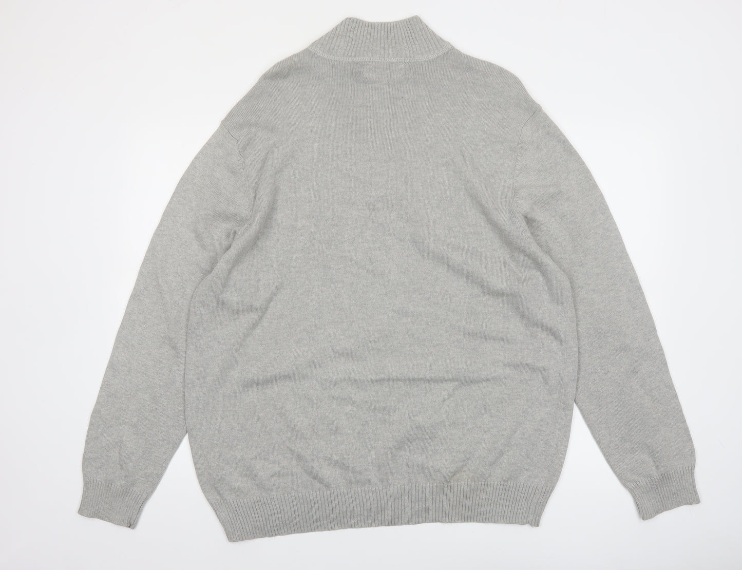 Sun River Men’s Grey XL 1/2 Zip Cotton Striped Jumper