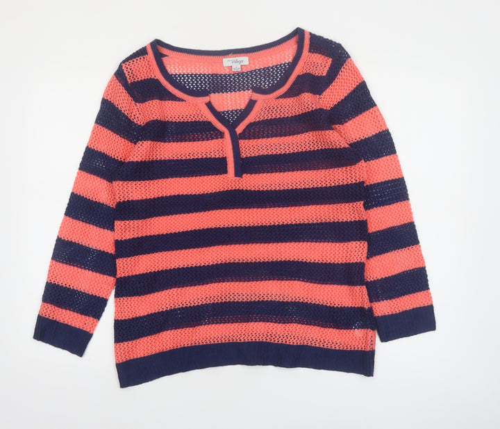 Great Northwest Indigo Women's Multicoloured M Open-Knit Pullover Jumper