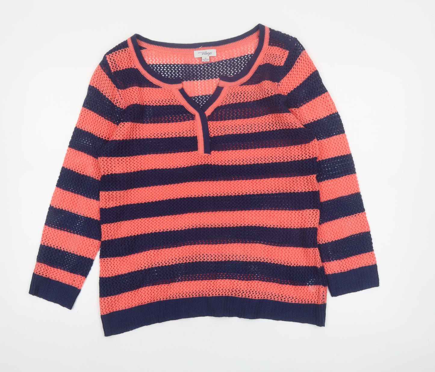 Great Northwest Indigo Women's Multicoloured M Open-Knit Pullover Jumper