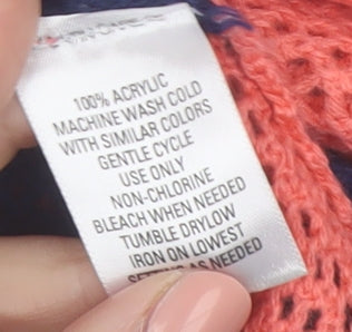 Great Northwest Indigo Women's Multicoloured M Open-Knit Pullover Jumper