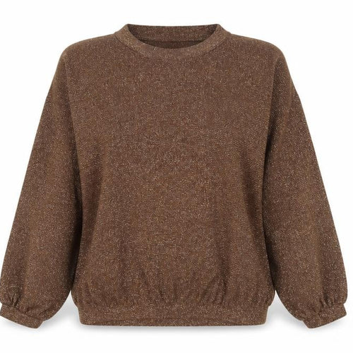Richard & Co. Women’s Brown Metallic Knit Mock Neck Jumper S