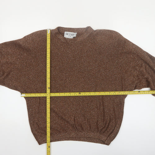 Richard & Co. Women’s Brown Metallic Knit Mock Neck Jumper S
