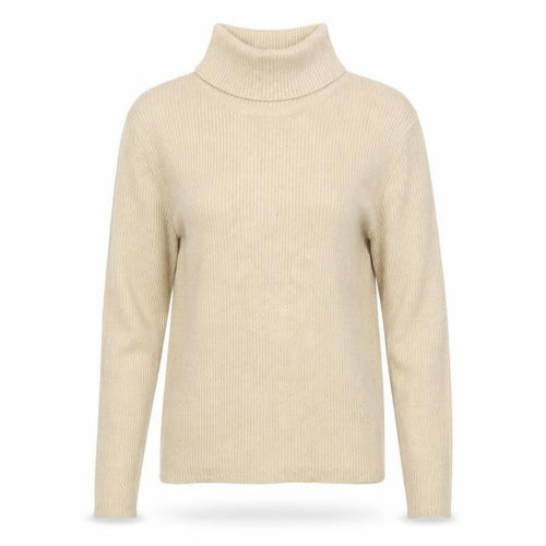 Worthington Women Beige Petite Large Roll Neck Knit Jumper